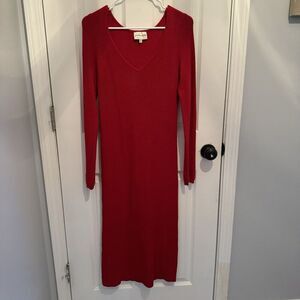 Freshman 1996 Ribbed Sweater Dress Red Size Medium